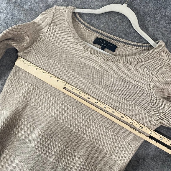 Rag & Bone Sweater XS Beige Striped Merino Wool Knit Long Sleeve - Picture 3 of 7